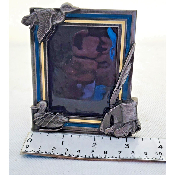 PICTURE FRAME-Hunting Theme-Small 4"x3" Frame-Metal Frame-Plastic Cover-Ducks - Picture 10 of 12